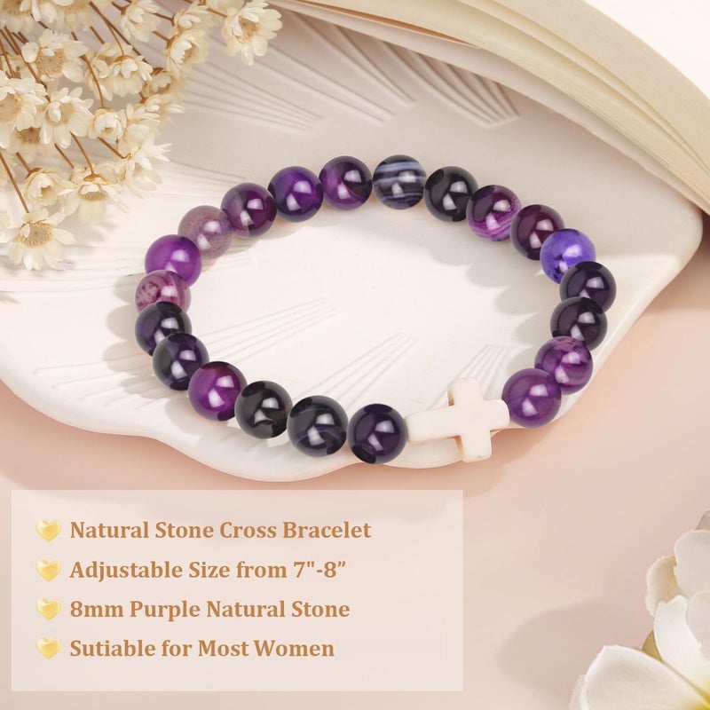 Paderast Christian Christmas Gifts for Women, Religious Cross Bracelet Gifts for Women/Daughter/Friend/Sister/Grandma/Granddaughter/Godmother/Her, Inspirational Birthday Faith Based Jewelry Stocking Stuffers Gifts - Image 4